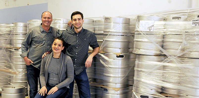 Clockwise from left: Mariner Brewing's Wim Vander Zalm, Byron Vallis and Lauren Ang. Janis Cleugh/Tri-Cities News photo