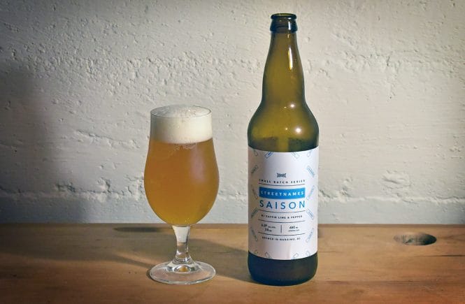 Streetnames Saison by White Sails Brewing.