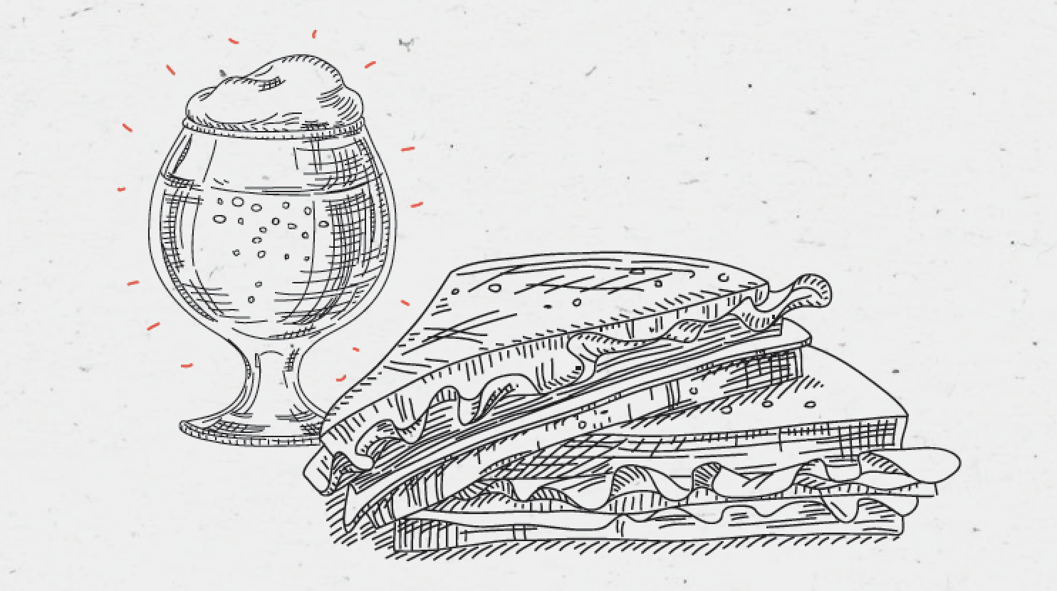 beer sandwich illustration
